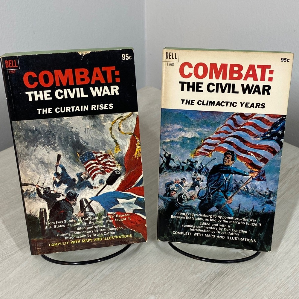 Lot of 2 VTG Combat The Civil War Don Congdon Bruce Catton Dell 1968 Paperbacks